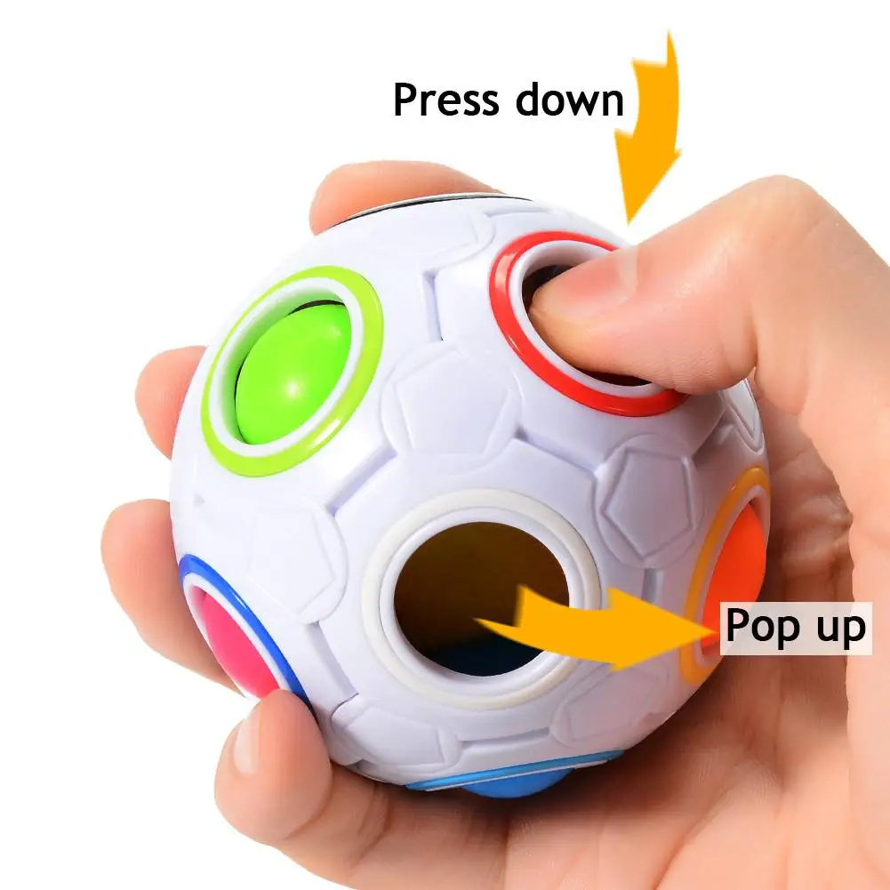 Plastová Kocka Rainbow Magic Ball Puzzle Zábava Fidget Detí Vzdelávacie Hračka Stres Odľahčovacia(1 Kus)
