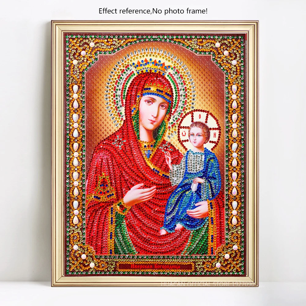 Plné Námestie Diamond Maľovanie Náboženské DIY Diamond Výšivky Náboženstvo Ikonu Obrázok Drahokamu Diamond Mozaiky Madonna