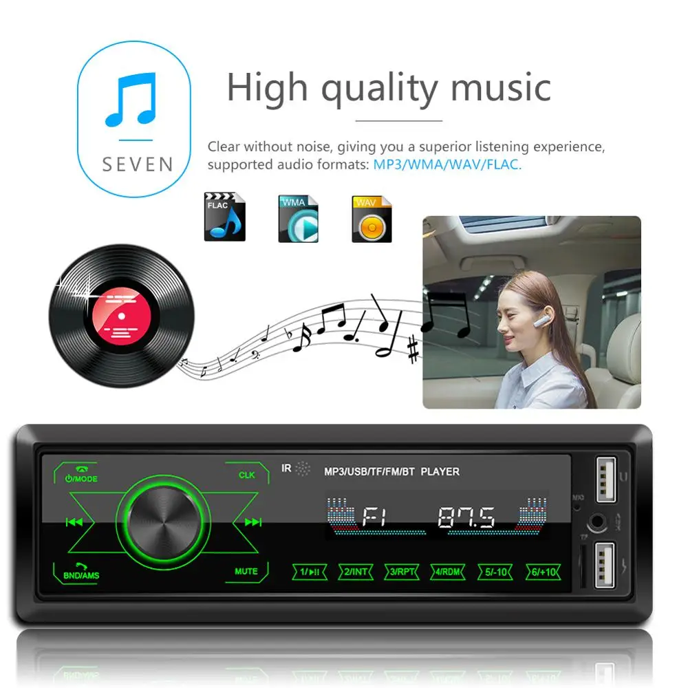 Podofo Bluetooth 1 DIN Stereo Autoradio autorádia 12V In-dash 1 Din FM, Aux Vstup Prijímač SD, USB, MMC MP3, WMA, Car Audio Prehrávač