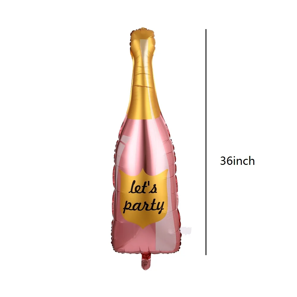 Poďme party ružová fľaša, balón 36 palcový veľký pohár fóliové balóniky ružový biely latex rose gold kovových pre svadby, narodeniny, party