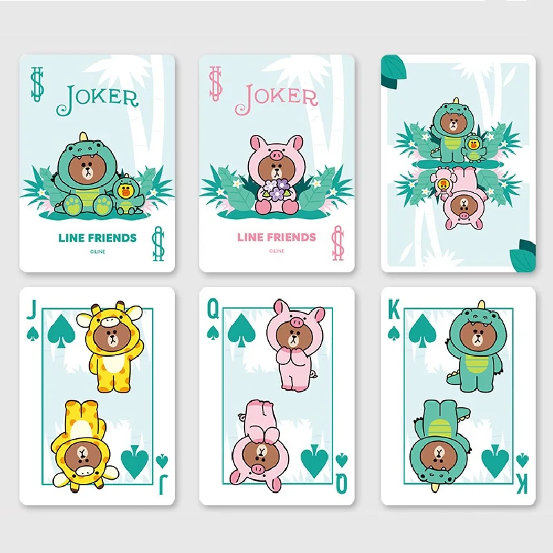 Požičovňa Line Priateľmi Jungle Hnedé Hracie Karty Roztomilý Kreslený Palube USPCC Limited Edition Poker kartových Hier Magic Triky Rekvizity