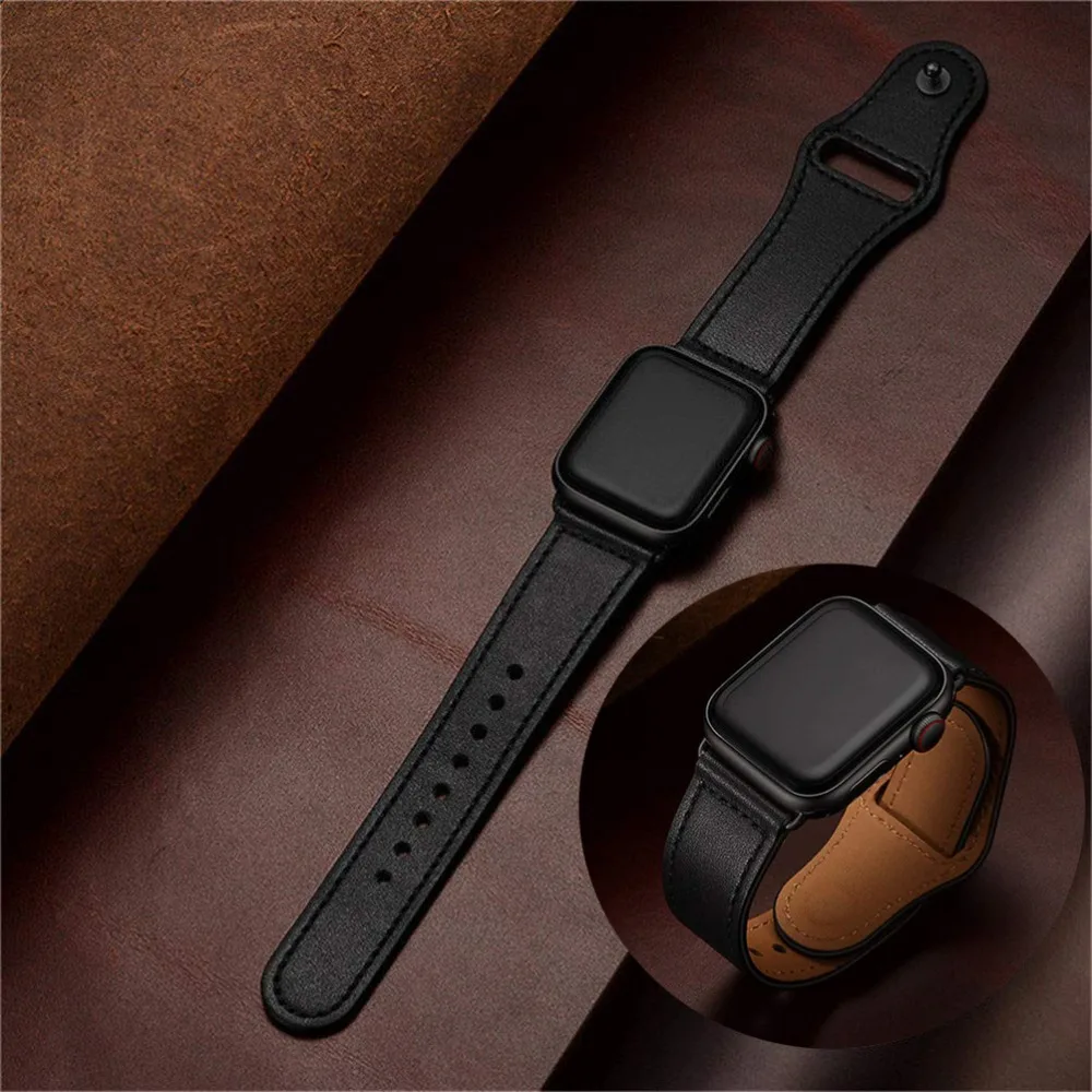 Pravá koža slučky popruh pre apple hodinky kapela se 42mm 44 mm apple hodinky 6 5 náramok 38 40 iwatch 4/3/2/1 náramok