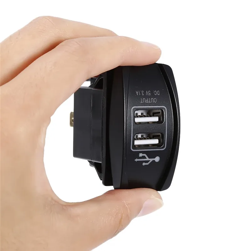 Pre Auto Upravené Duálny USB Nabíjačka do Auta 3.1 12-24V LED Univerzálna Auto Nabíjačka, Vodeodolný Prepínač Dual USB Loď Zásuvka Nabíjačky