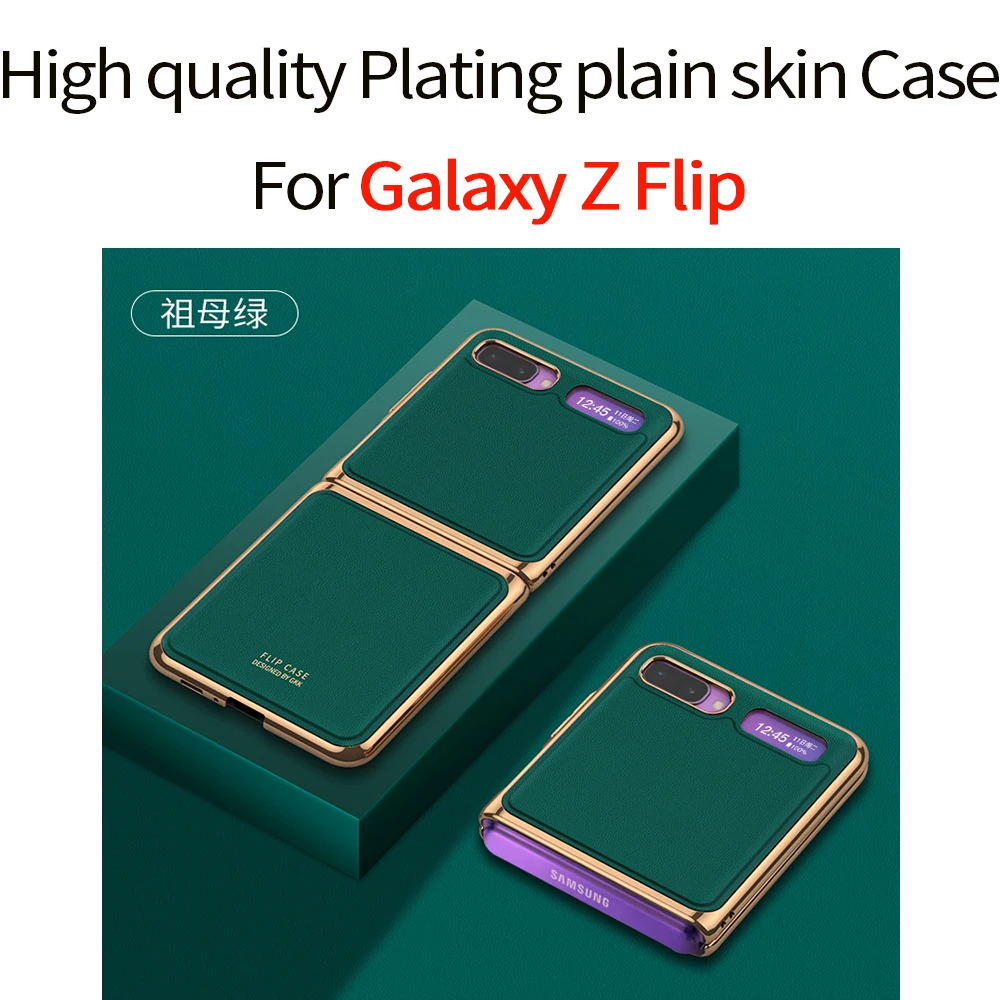 Pre Galaxy Z Flip Prípade Trasy Teľacina PU Kožené PC Pevný Telefón Taška Kryt Pre Galaxy Z Flip ZFlip Prípade