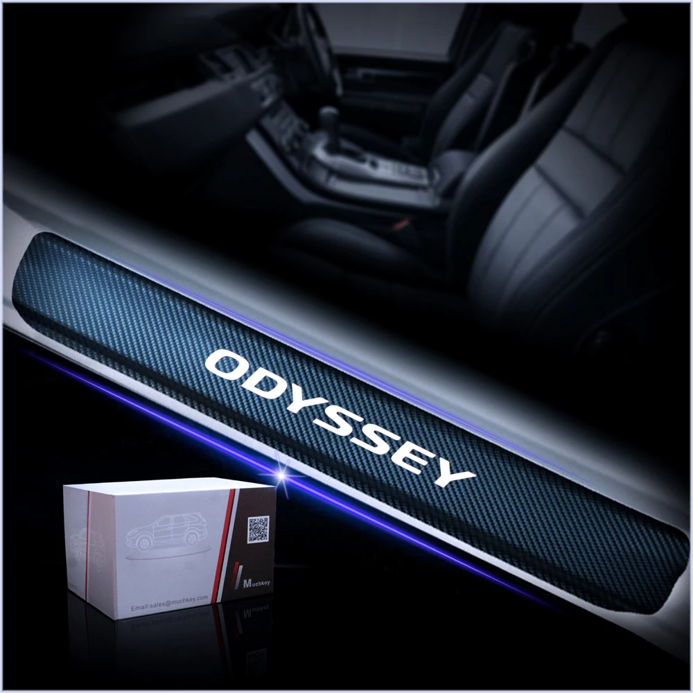 Pre Honda Odyssey 2007 AŽ 2019, karbónová Nálepka Dvere, Parapetné Šúchať Doska Stráže Vitajte Pedál Kryt Auto Styling 4pcs