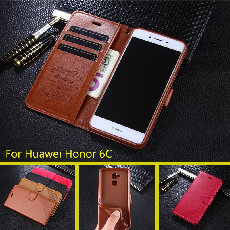 Pre Huawei Honor 6C 5.0 displej Telefónu Prípadoch azns Luxusné Peňaženky PU Kožené puzdro ForHonor 6C Prípade Flip Ochranné Telefón Taška
