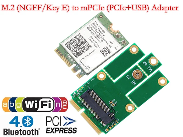 Pre NGFF M. 2 MiniPCIE Zadajte E miniPCI-E mPCIE Slot PCIe + USB Adaptér Wifi + Bluetooth Mini Karty Adaptéra pre Desktop, Notebook