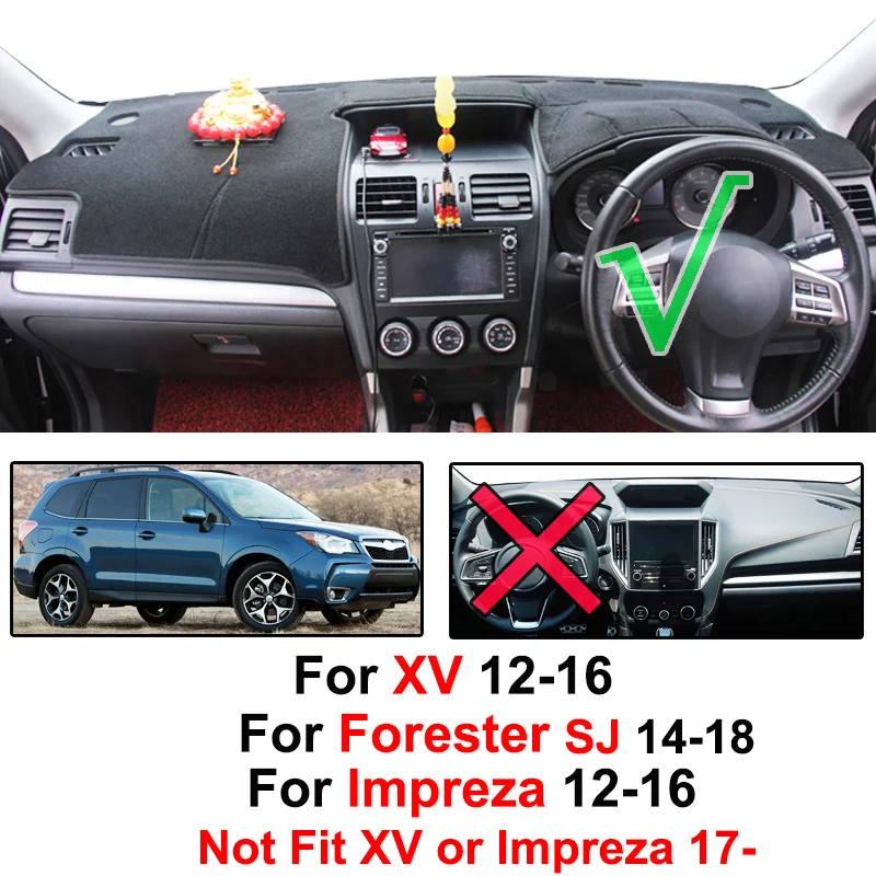 Pre Subaru Impreza/XV/WRX 2012-2016 Lesník SJ-18 Dash Mat Panel Kryt Pad slnečník Nástroj Koberec Auto Príslušenstvo