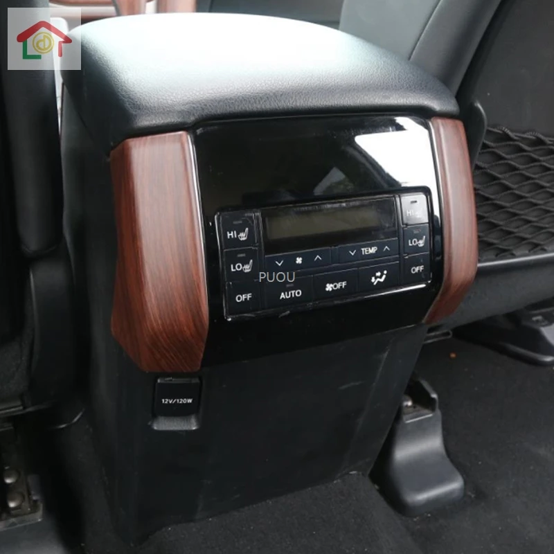 Pre Toyota Pôdy Cruiser Prado LC150 FJ150 2010~2018 2019 Zadné klimatizácia Zásuvky Rám Broskyňa Drevené Tvarovanie Príslušenstvo