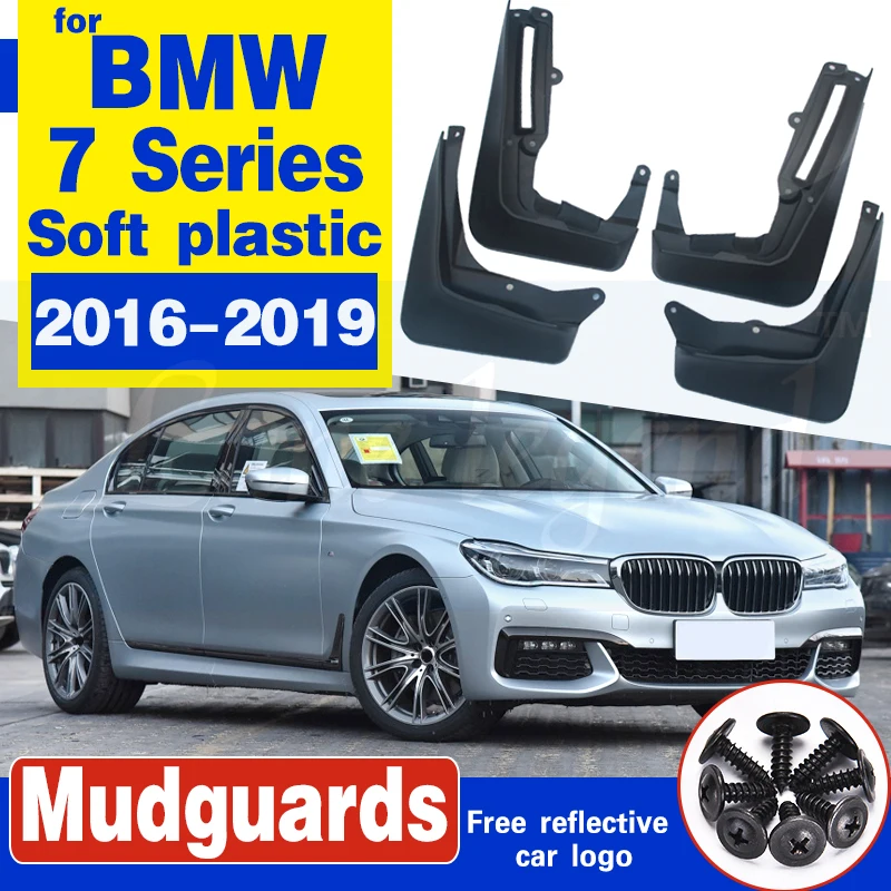 Predné, Zadné Auto Mudflap pre BMW 7 Series G11 2016~2019 Blatník Mud Guards Klapka Splash Klapky Blatníky Príslušenstvo 2017 2018 6. Generácie