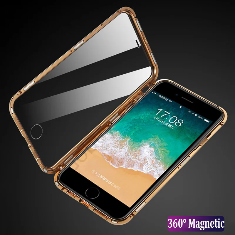 Predné Zadné Sklo puzdro pre iPhone 11 Pro max Prípade Magnetické 360 celého Tela Hliníka Kovové Vtipný obal pre iPhone XS MAX XR Prípade