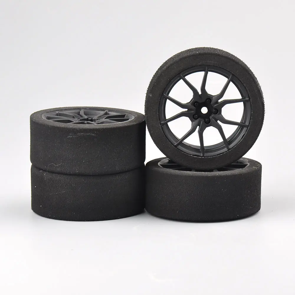 Predpredaj 4pcs/set racing penové pneumatiky kolesa rim nastaviť pre HSP HPI 1/10 na ceste RC auto 12mm hex RC pretekárske autá diely príslušenstvo