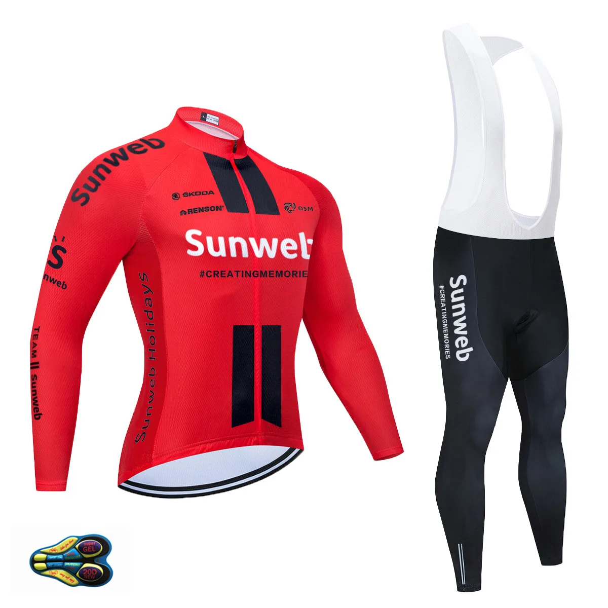 Pro Team Sunweb Cyklistika Dres 2021 Jar/Jeseň Dlhý Rukáv Ropa Ciclismo Maillot Cyklistické Oblečenie Rýchle Suché Bycicle Oblečenie Sady
