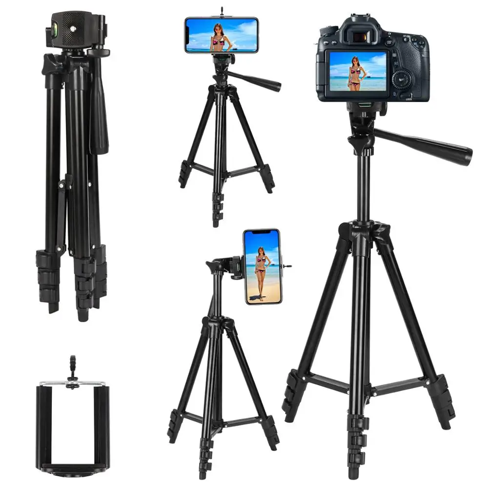 Profesionálny Hliníkový Fotoaparátu Statív Stojan, Držiak + Držiaka Telefónu +Nylonové púzdro pre iPhone, Samsung Smartphone štyroch poschodí vysoká