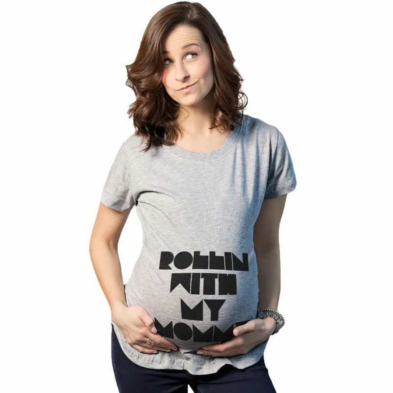 Príležitostné Tlače zábavné materskej tehotná, T košele Ženy Bavlna Roztomilý Tehotenstva Tees Materskej Oblečenie Letné Tričko Ženy Topy