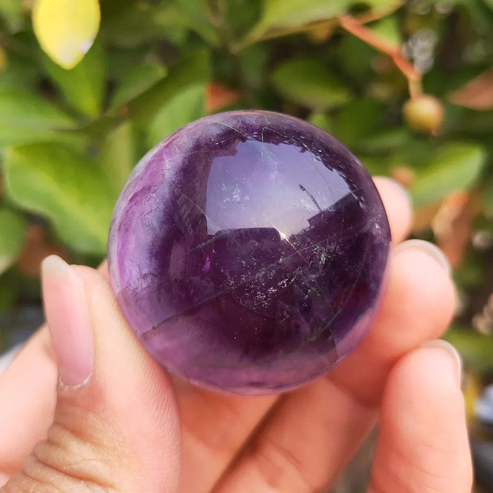 Prírodné fialová flourite crystal ball quartz shpere drahokam Reki Uzdravenie