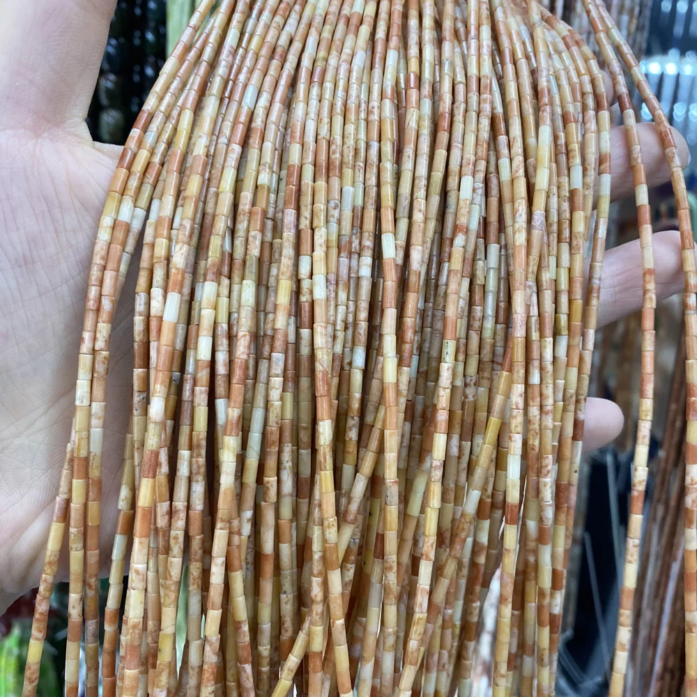 Prírodný Kameň Korálky Rose Quartzs Unakite Korálky Valcové Voľné Korálky na Výrobu DIY Náramok, Náhrdelník Šperky, Dĺžka 40 cm