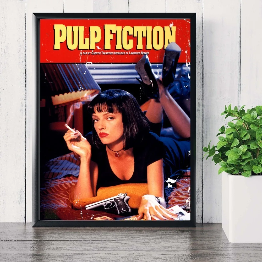 Pulp Fiction Ročník Filmové Plagáty A Vytlačí Plátno, Maľovanie Obrazov Na Stenu Pre Obývacia Izba Plagát Dekoratívne Domova Tablo