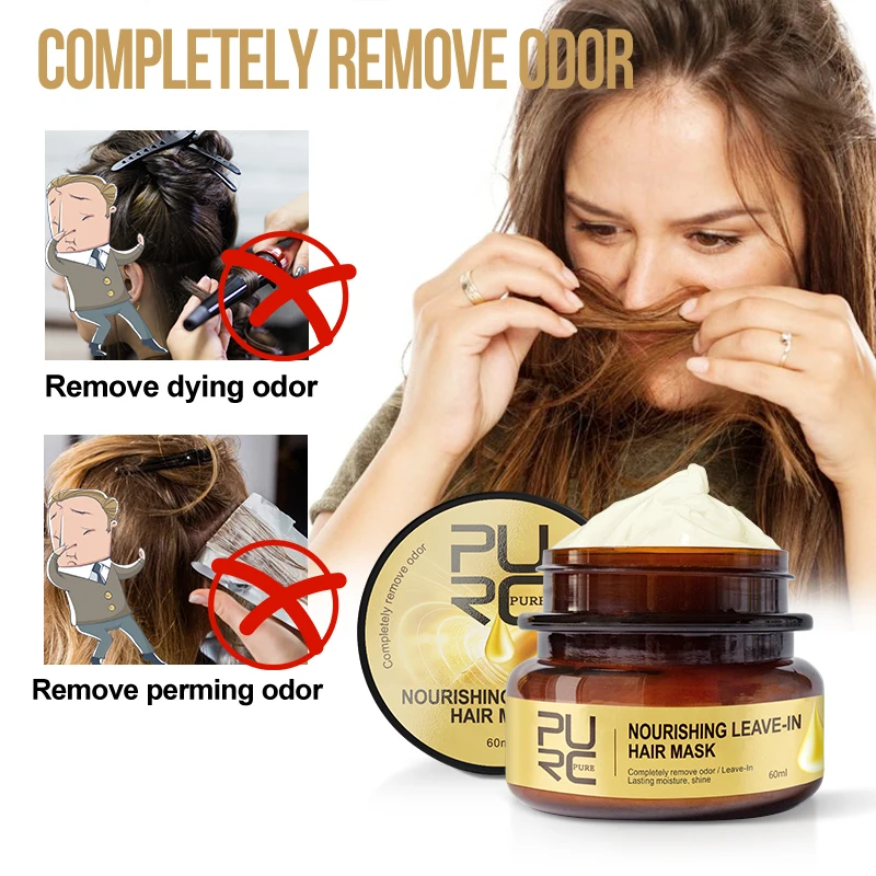 PURC Výživný Leave-In Maska na Vlasy Úplne odstrániť zápach Trvalé vlhkosti lesk Vlasov Liečba 11.11
