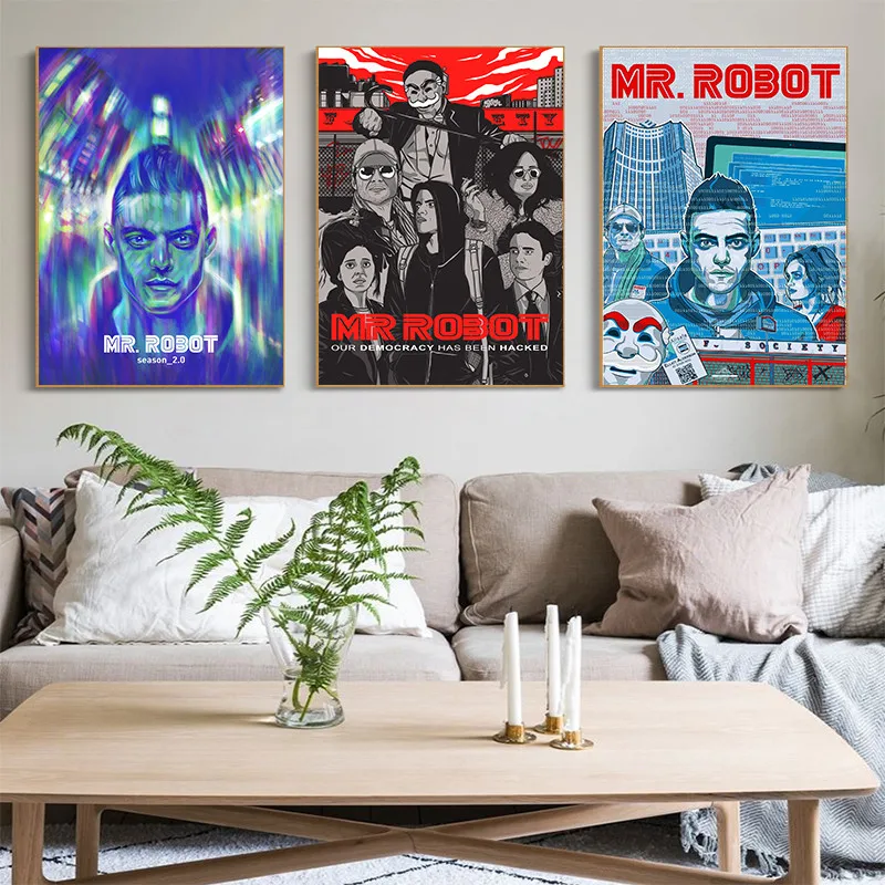 Pán robot Tv Show Plagáty A Vytlačí Plátno na Maľovanie na Stenu Umenie Miestnosti, Deti Plátno Obrazy Cafe Bar Modulárny Home Art Decor Obrázky