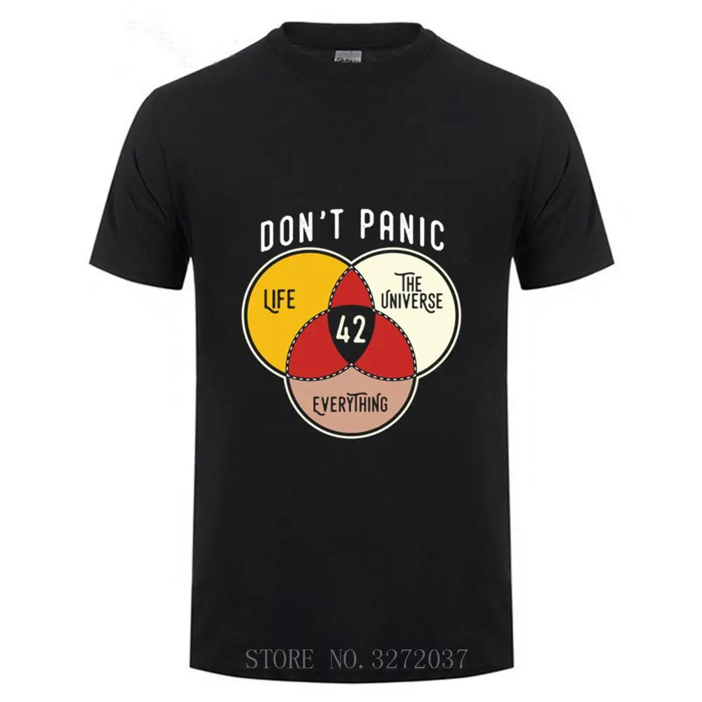 Pánske dont panic sci-fi 42 Hitchhiker Na Život Vesmíru T-shirt odpoveď na všetko 42 Retro Vedy Sprievodca Tričko