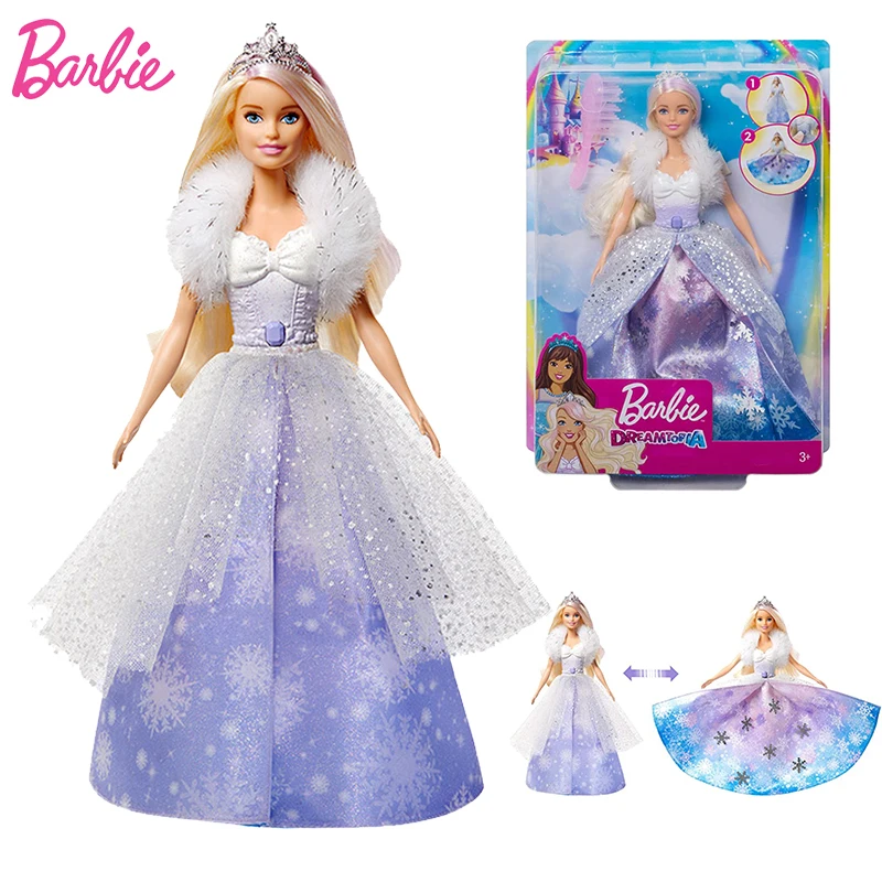 Pôvodné Princezná Barbie Bábika Baby Hračky Bábiky Hračky pre Dievčatá, Barbie, Oblečenie pre Bábiku Snowflake Šaty Barbie Hračky pre Dievčatá Juguetes