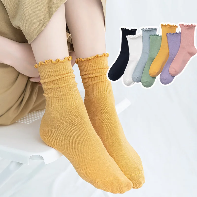 QIWN 3Pair/veľa Instagram Teplé Ponožky dámske Módne Farby Pevné Bavlnené Ponožky Jogy Ponožky Žena Dievčatá Príležitostné Športové Ponožky