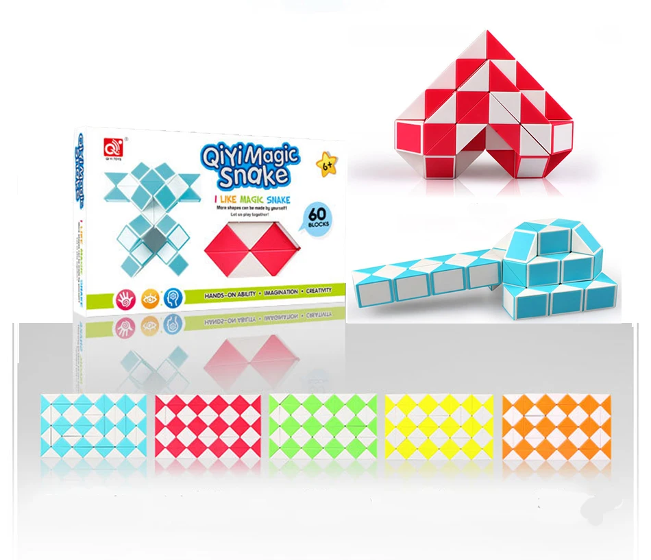 QiYi 60 Bloky Had Magic Cube Bloky Had Twist Puzzle 60 Bloky Magic Pravítko Vianočné Darčeky Pre Deti