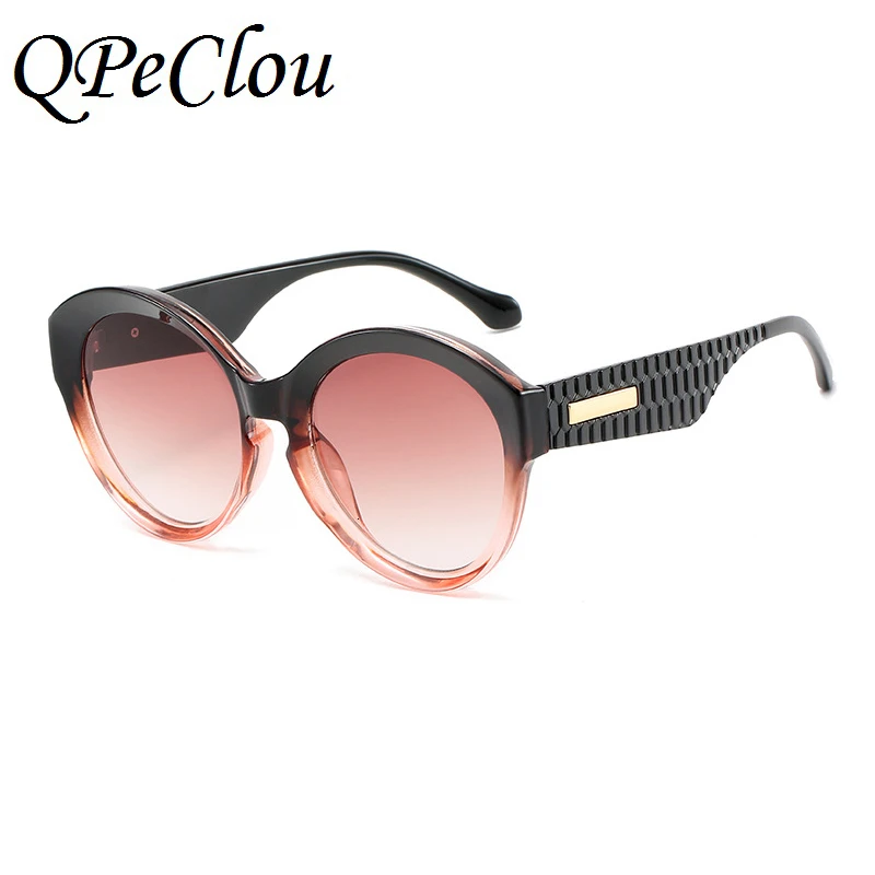 QPeClou Nové Nadrozmerné Okrúhle Slnečné Okuliare Ženy Značky Dizajnér Plastové Slnečné Okuliare Žena Módy Vintage Gradient Gafas Oculos Sol