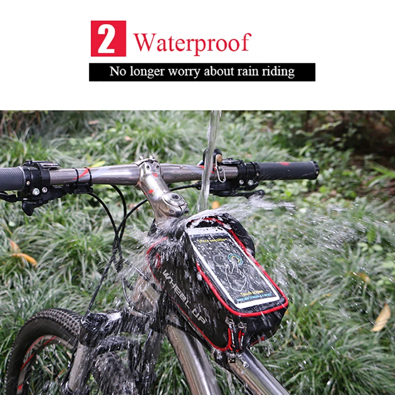 Rainproof Cyklistické tašky Rám Prednej Hornej rámovej Trubky Mount Taška Dotykový Telefón Taška Pre iPhone Samsung Oneplus LG MTK Bicykli Telefón Držiteľov