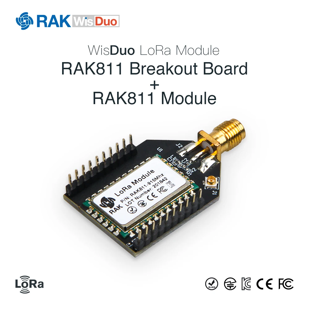 RAK811 Vývoj Open Source Rada LoRa WiFi Modul Rýchlo Test Breakout Palube Malé Drobné Veľkosť 3,3 V SMA + IPX 868/915MHz Q108