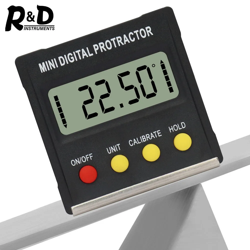 R&D 360 Stupeň Mini Digitálne Uhlomery Inclinometer Elektronické Úrovni Poľa Magnetické Základne Meracie Nástroje