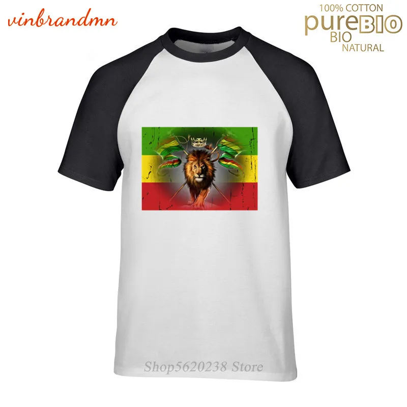 Rasta Lev Z Júdovho T-Shirt Etiópskej Kríž Reggae krátky rukáv Slúchadlá Jamajský Rastafariho Zion Tričko Mužov Oblečenie Tee Tričko