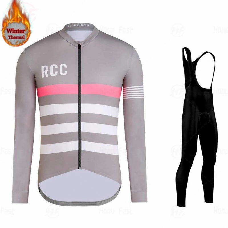 RCC Pro Team Dlhý Rukáv Cyklistika Dres Nastaviť Náprsníkové Nohavice Ropa Ciclismo Cyklistické Oblečenie MTB Bike Jersey Jednotné Oblečenie Raphaing