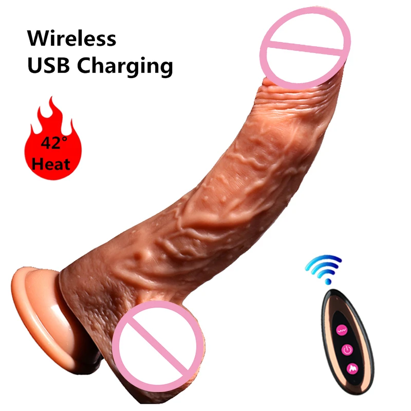 Realistické Dildo Vibrátor Kúrenie Elektrické Vibračné Veľký Obrovský Penis G Mieste Sexuálne Hračky pre Ženy, USB Nabíjateľné, Teleskopická Dildo