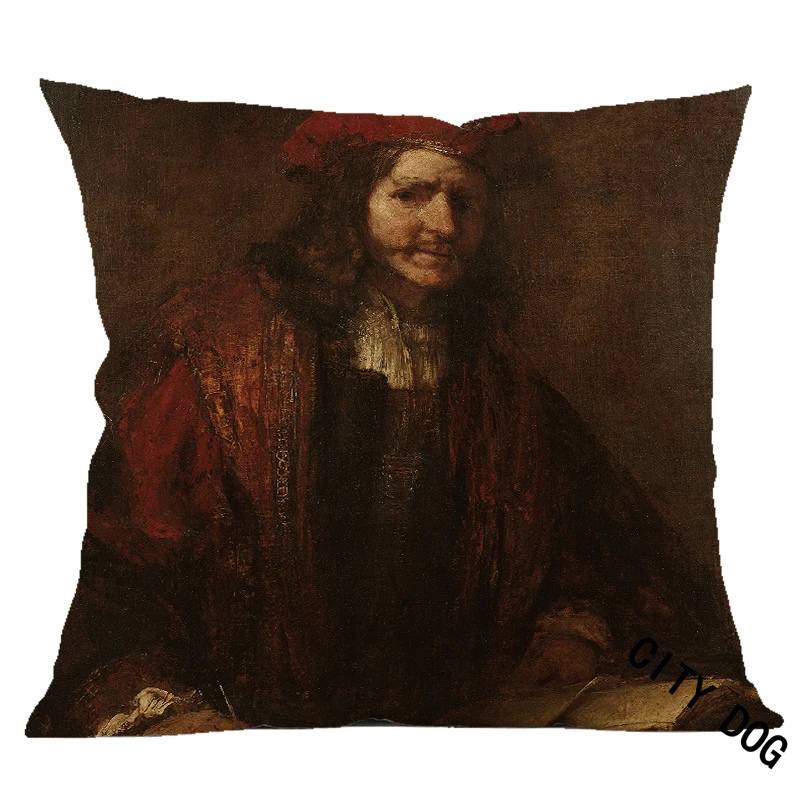 Rembrandt Harmenszoon van Rijn Maľovanie § 45*45 cm vankúš Vankúš Hotel office bar auto gauč obliečky na vankúše