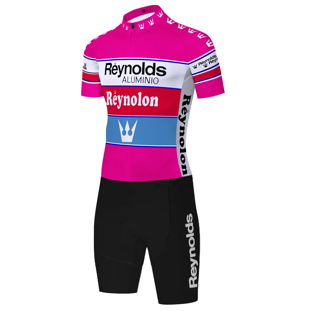 Retro Reynolds skinsuit cyklistické požičovňa jumpsuit 20D triatlon vyhovovali mužov pretekársky bicykel Speedsuit rýchle suché spandex jersey