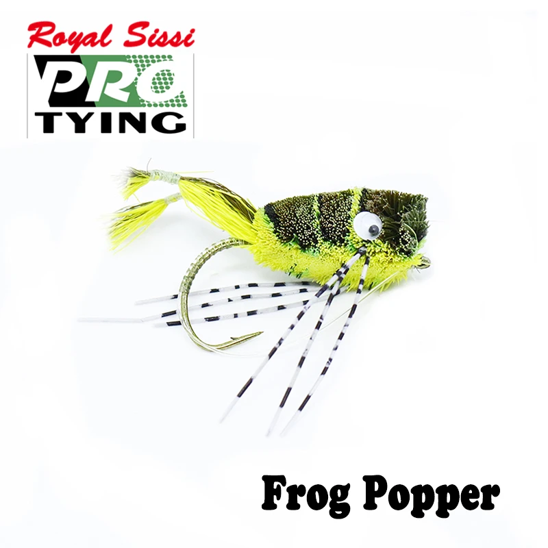 Royal Sissi hot 1piece fly rybárske legged žaba popper 2# Bass&snakehead rybárske muchy rybárske lure ručne vyrábané umelé návnady