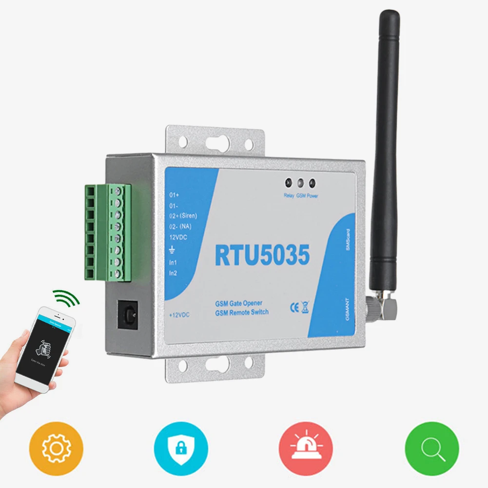 RTU5035 Telefón Trasie Ovládanie Brány GSM Diaľkové ovládanie garážovej brány Otvárač môže sledovať dvere. Ak nelegálnym vstupom stane