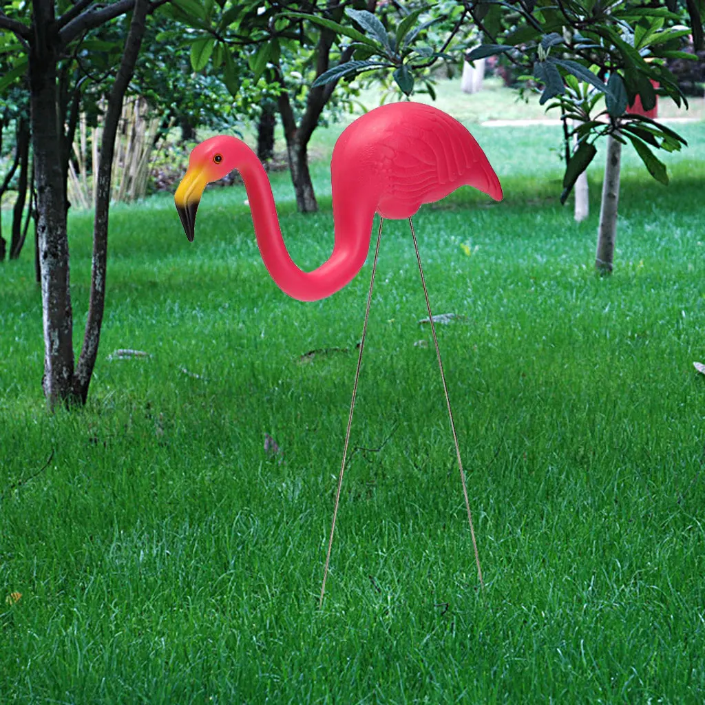 Ružová, Pozerať Sa Dole Trávnik Rybník Flamingo Garden Party Dvore Ozdoby Art Decor