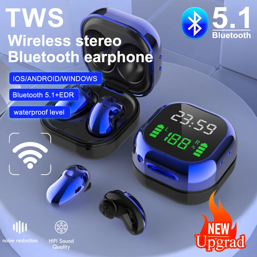 S6 TWS Plus Bluetooth Bezdrôtové Slúchadlá Športové Slúchadlá HD Stereo IP4 Nepremokavé bluetooth V5.1 Poplatok Prípade S Mikrofónom