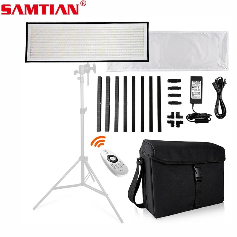 SAMTIAN FL-1x3 Flexibilné LED Video Svetlo 30*90 cm 576 LED 5500K Photo Studio Lampa Fotografické Osvetlenie Na Youtube Vlog Strieľať