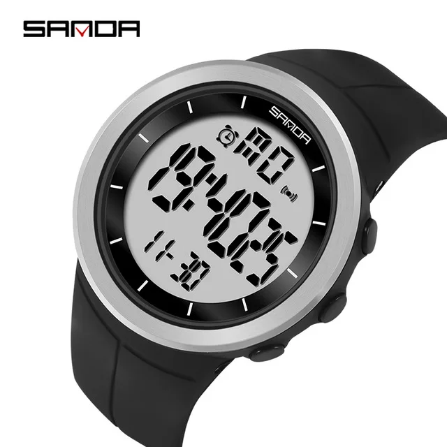 SANDA Top Značky LED Digitálne Hodinky Bežné Shockproof pánske Športové Hodinky Vodotesné 50M Multifunkčné Vojenské Náramkové hodinky relogs