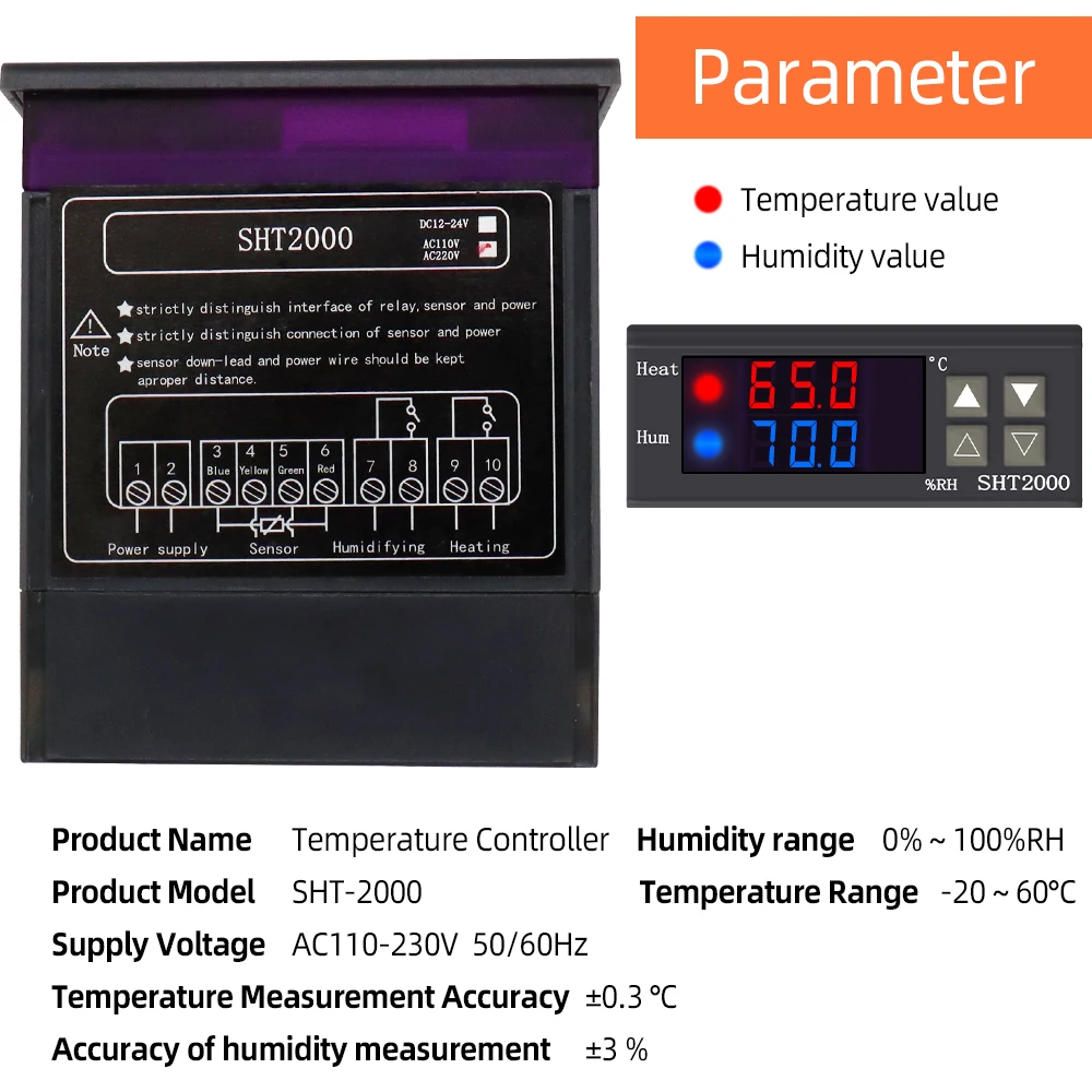 SHT-2000 Regulátor Teploty Termostat Thermoregulator Inkubátor Relé Varenia Inkubátor Ohrievača a Chladiča 12V 24V 220V 30% OFF