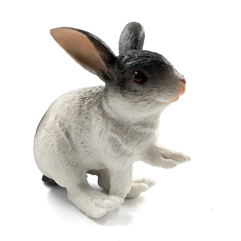 Simulácia Veľké Grey White Rabbit, sošky Zvierat model obrázok domova miniatúrne víla, záhradné dekorácie, doplnky socha