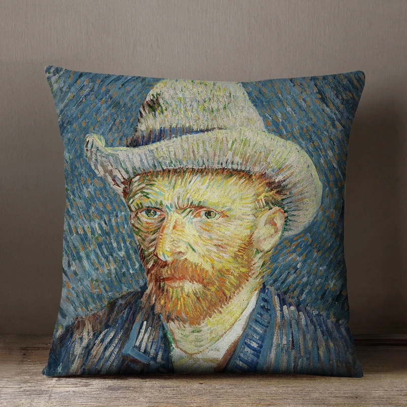 Slávny Van Gogh Olejové Maľby Vankúš Domov Dekoratívne Auto Sedacie Vankúše Hodiť Vankúš 45*45 Hviezdne Nebo Obliečka Na Vankúš