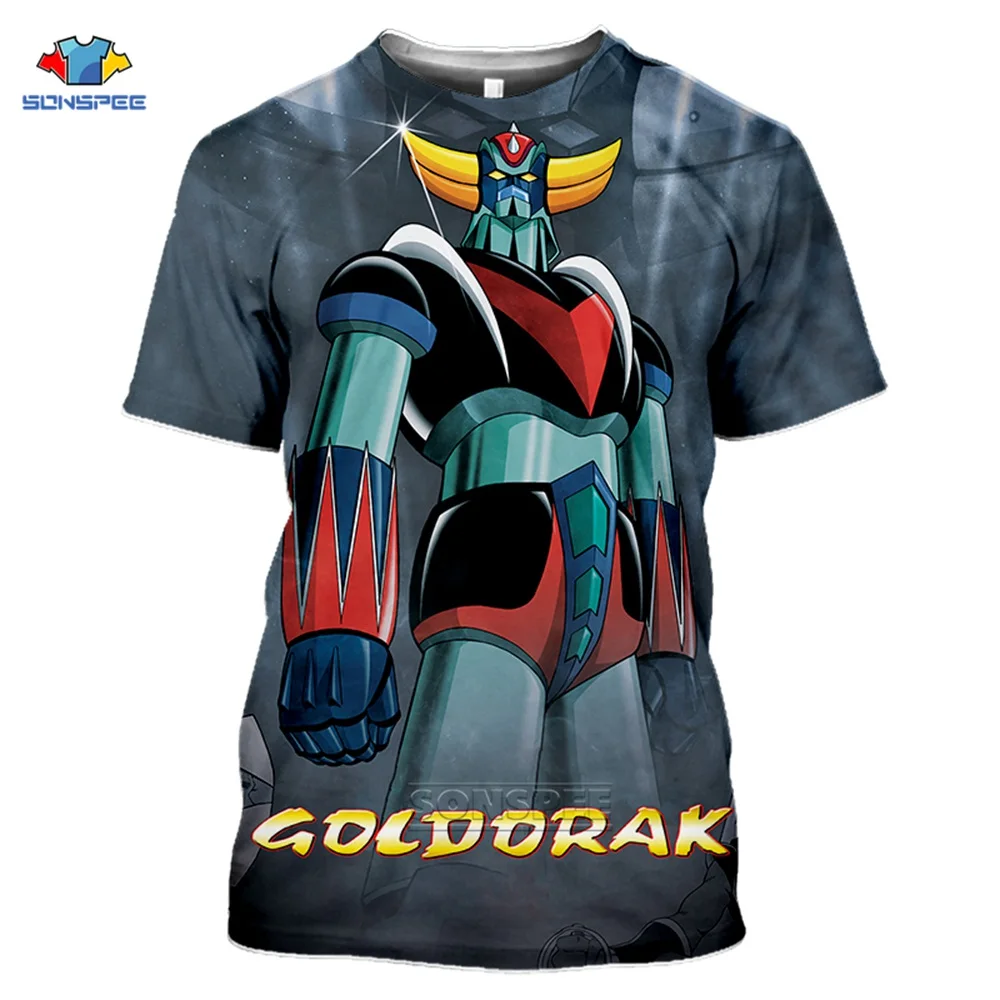 SONSPEE Značky Letné Top Goldorak T-Shirt Grendizer-Krátke Rukávy T-Shirt Homme 3D Tlač Harajuku Anime Streetwear Telocvični Tshirts