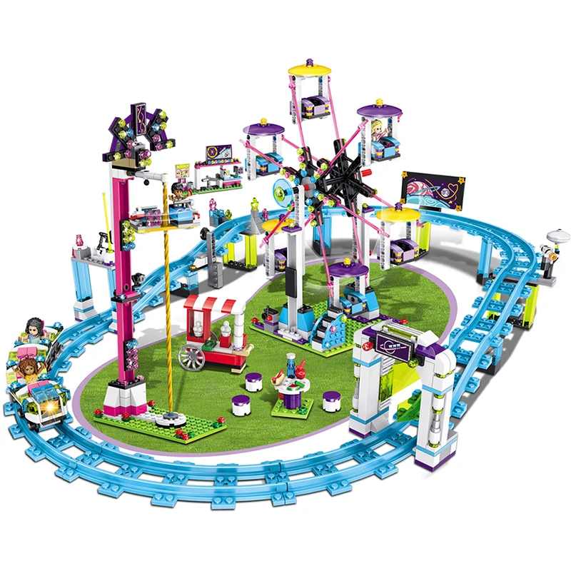 Stavebné Bloky Kompatibilné Priateľov v Roller Coaster Heartlake City Zábavný Park Tehly Nastaviť, Hračky pre Dievčatá, Chlapcov Model Auta