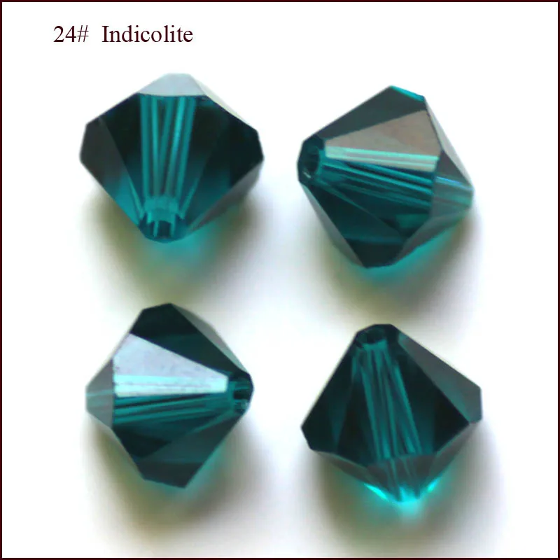StreBelle multi farby 6mm Bicone tvar guľôčok krištáľové sklo DIY voľné Korálky AAA 100ks