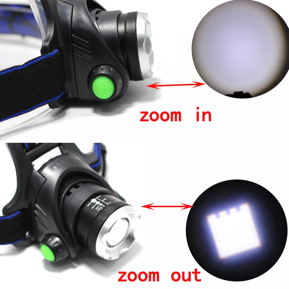 Svietidlo LED svetlomet XM-L2 svetlometu XML-T6 nepremokavé lanterne vedúci svetlo čelnej vedúci pochodeň nabíjateľná batéria 18650